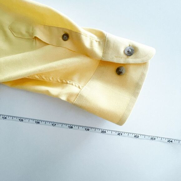 George Strait Wrangler Cowboy Cut Collection Long Sleeve Button Shirt Yellow L - Picture 6 of 7